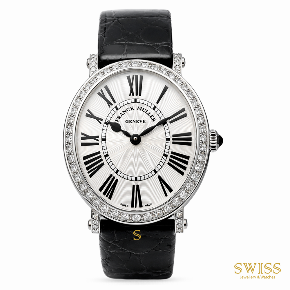 Franck Muller Round Diamond Roman Dial White Gold