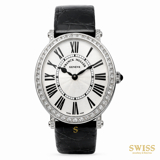 Franck Muller Round Diamond Roman Dial White Gold