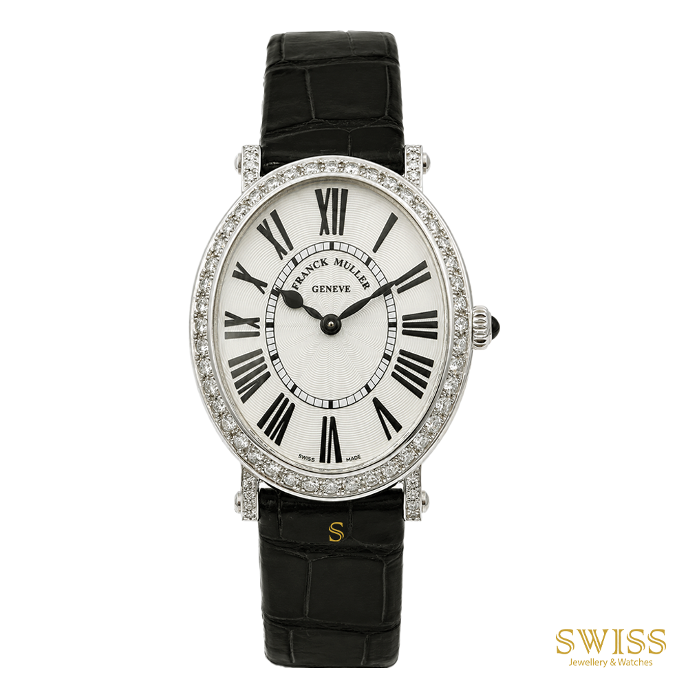 Franck Muller Round Diamond Roman Dial White Gold