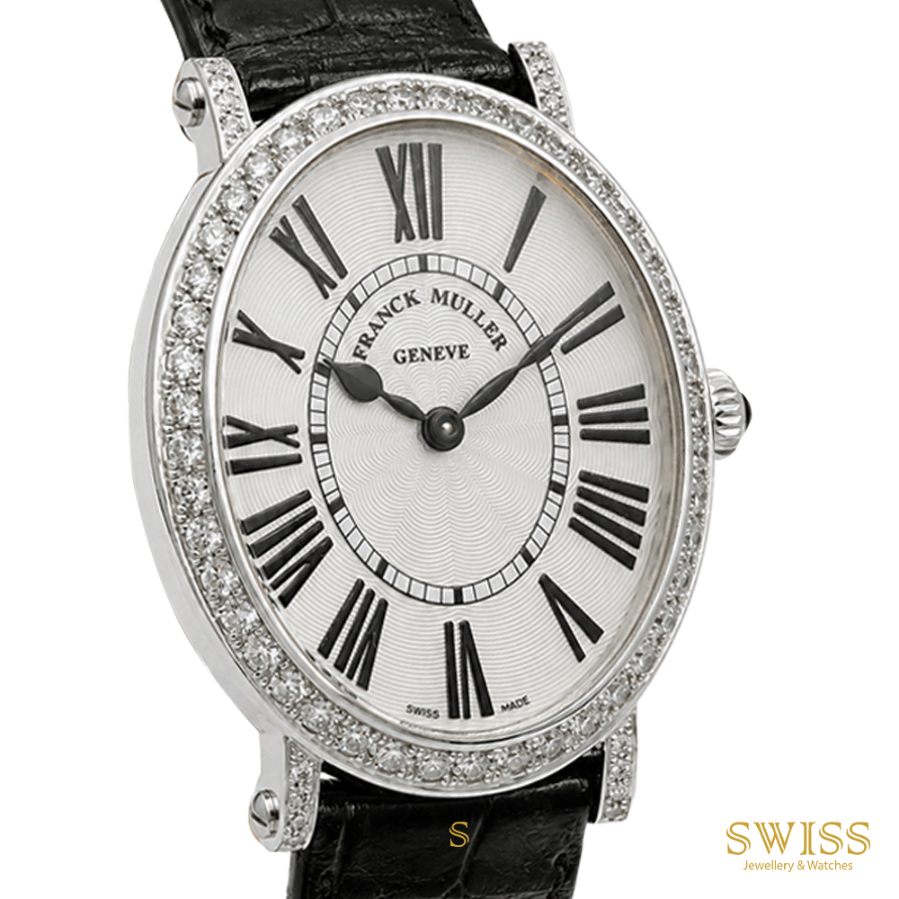 Franck Muller Round Diamond Roman Dial White Gold