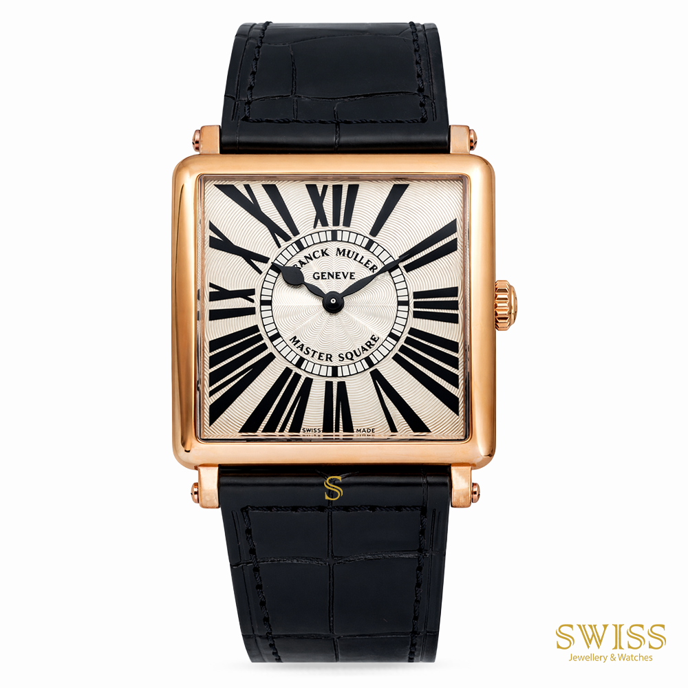 Franck Muller Master Square Rose Gold Silver Guilloché Dial