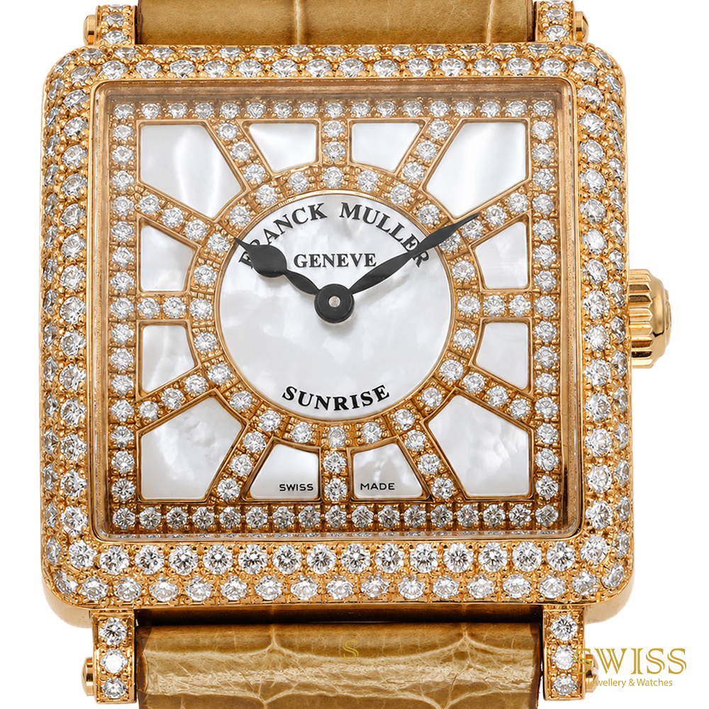 Franck Muller Master Square Sunrise Diamond Rose Gold