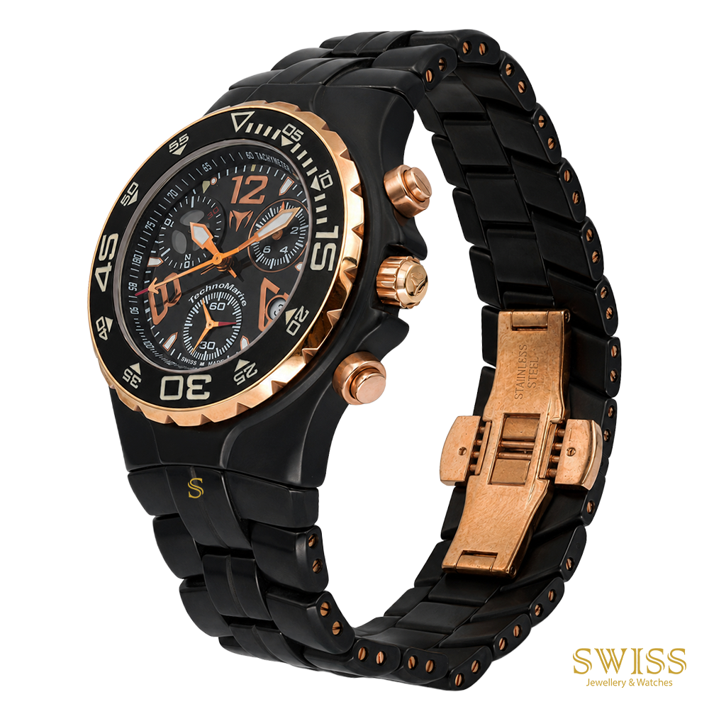 TechnoMarine UF6 Chronograph Black PVD & Rose Gold