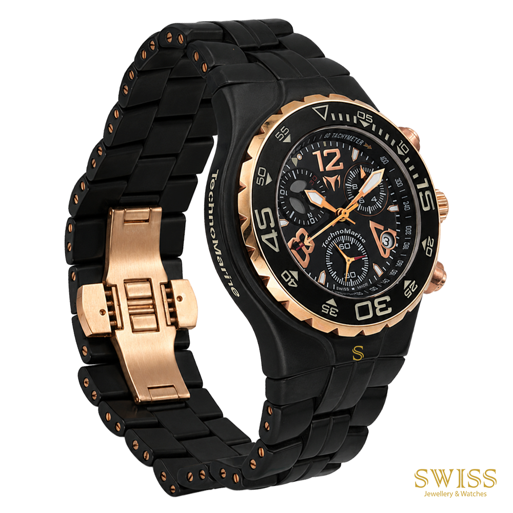 TechnoMarine UF6 Chronograph Black PVD & Rose Gold