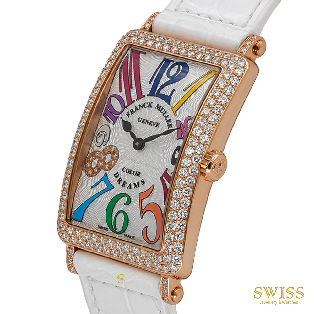 Franck Muller Long Island Color Dreams Diamond Rose Gold Watch