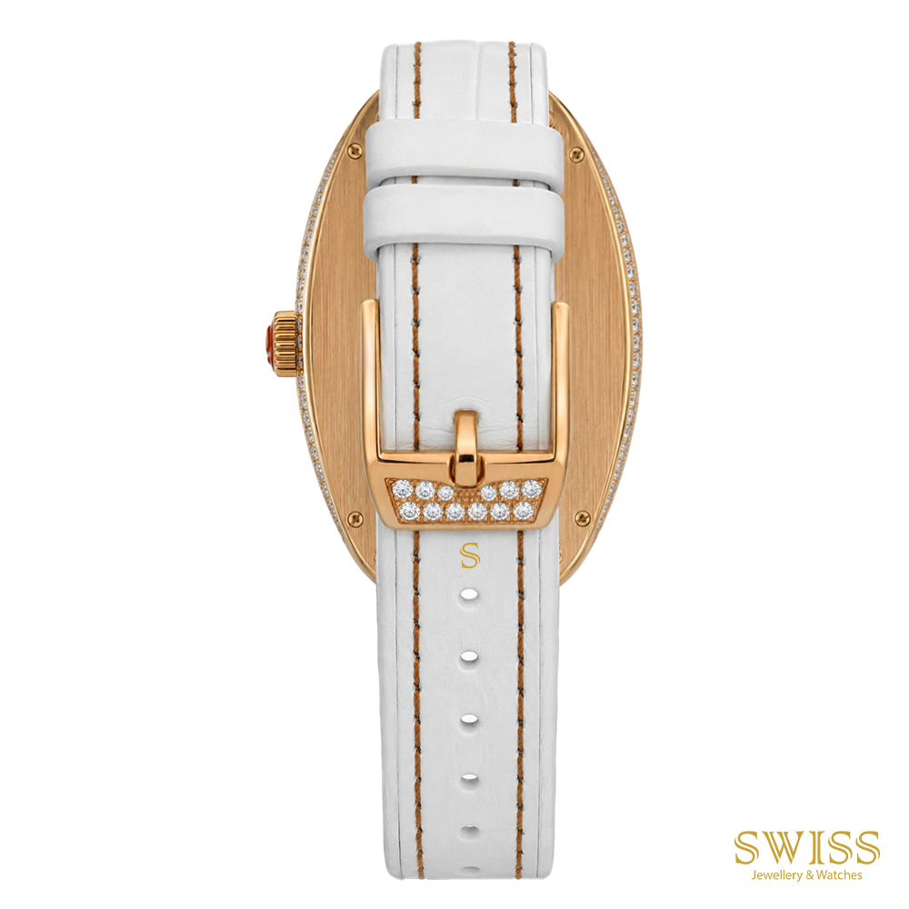 Franck Muller Vanguard Diamond Orange Numerals Rose Gold Watch