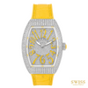 Franck Muller Vanguard Diamond Pavé Yellow Accents Ladies Watch