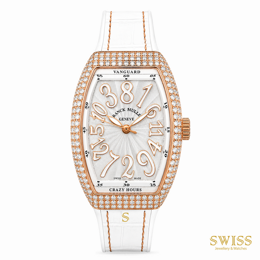 Franck Muller Vanguard Crazy Hours Diamond Rose Gold Watch