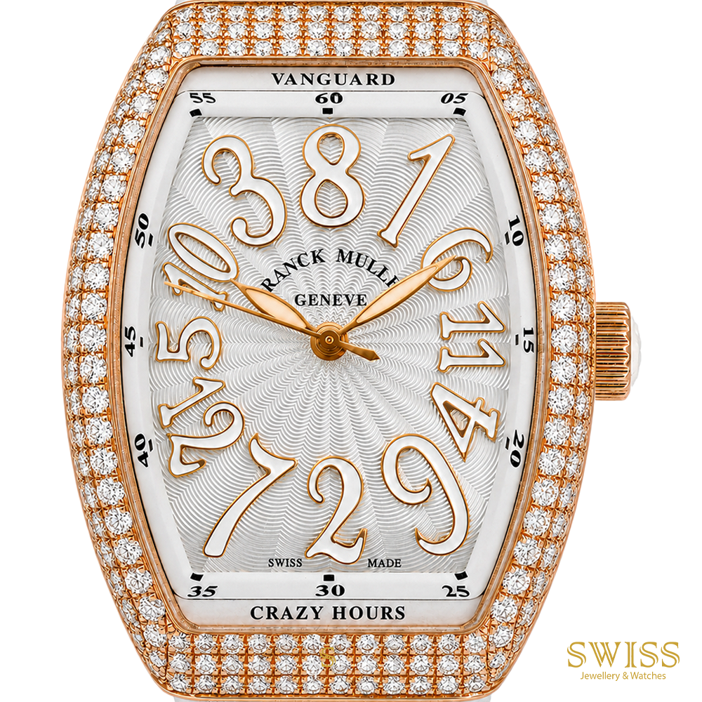 Franck Muller Vanguard Crazy Hours Diamond Rose Gold Watch