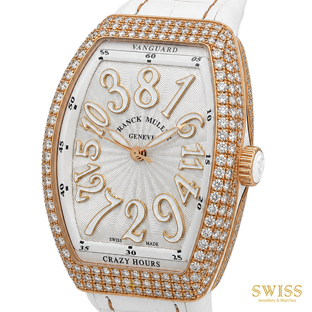 Franck Muller Vanguard Crazy Hours Diamond Rose Gold Watch