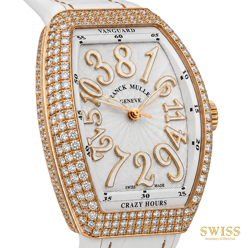 Franck Muller Vanguard Crazy Hours Diamond Rose Gold Watch