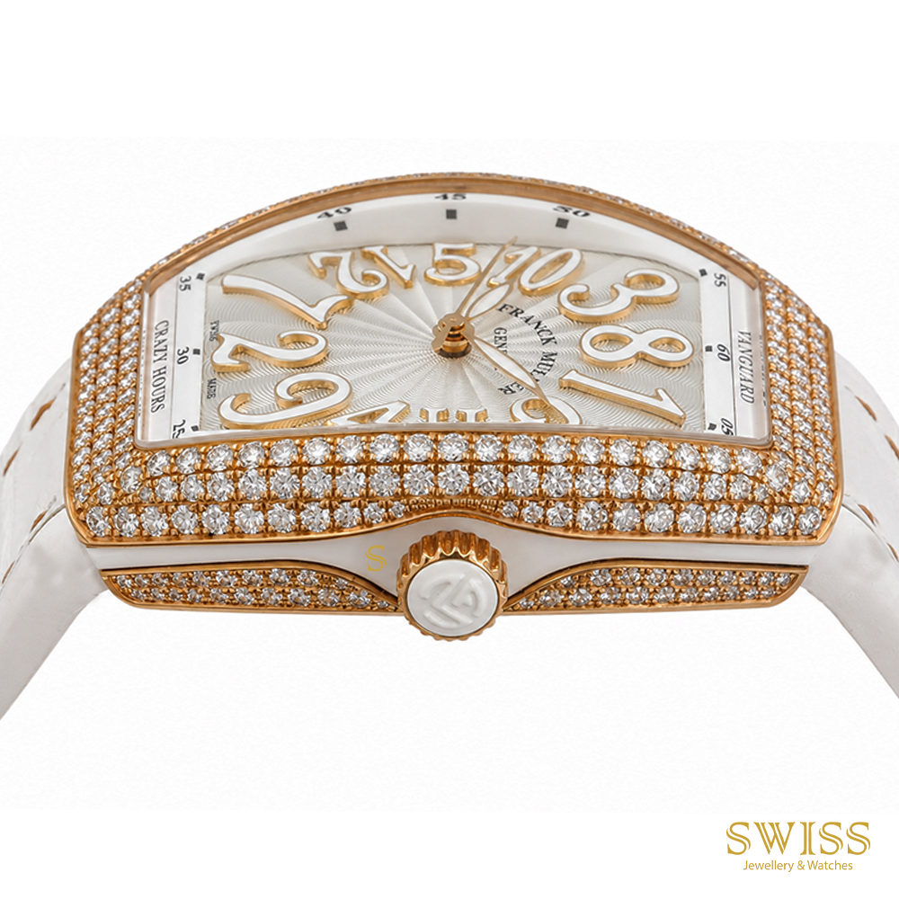 Franck Muller Vanguard Crazy Hours Diamond Rose Gold Watch