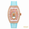 Franck Muller Vanguard Moonphase Diamond Rose Gold Watch (Pink & Turquoise Edition)
