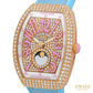 Franck Muller Vanguard Moonphase Diamond Rose Gold Watch (Pink & Turquoise Edition)