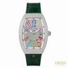 Franck Muller Vanguard Color Dreams Diamond Automatic Watch (Green Strap)