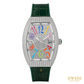 Franck Muller Vanguard Color Dreams Diamond Automatic Watch (Green Strap)