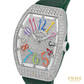 Franck Muller Vanguard Color Dreams Diamond Automatic Watch (Green Strap)