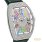 Franck Muller Vanguard Color Dreams Diamond Automatic Watch (Green Strap)