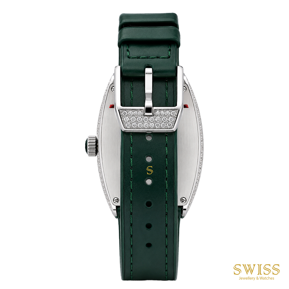 Franck Muller Vanguard Color Dreams Diamond Automatic Watch (Green Strap)