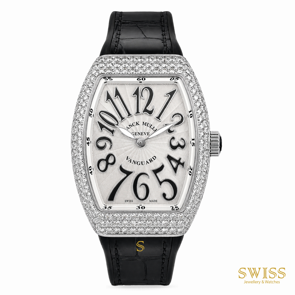 Franck Muller Vanguard Diamond Quartz Watch Black Dial