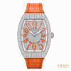 Franck Muller Vanguard Diamond Quartz Watch Orange Accents