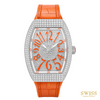 Franck Muller Vanguard Diamond Quartz Watch Orange Accents