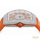 Franck Muller Vanguard Diamond Quartz Watch Orange Accents