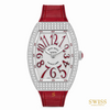 Franck Muller Vanguard Diamond Quartz Watch Red Accents