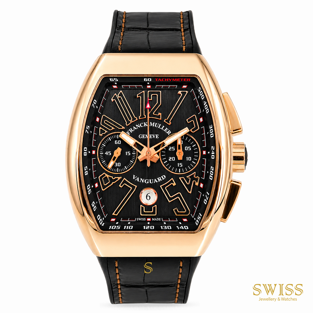 Franck Muller Vanguard Chronograph Rose Gold Black Dial