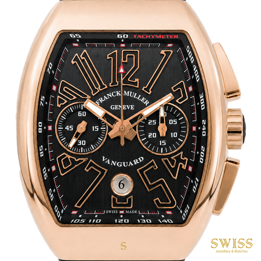Franck Muller Vanguard Chronograph Rose Gold Black Dial