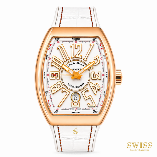 Franck Muller Vanguard Date Rose Gold White Dial