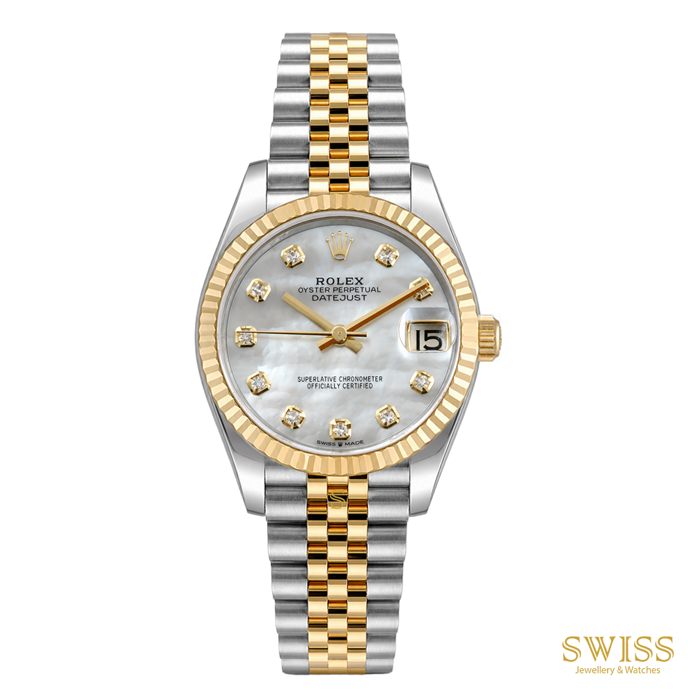 Rolex Datejust 31 Mother-of-Pearl Diamond Dial Yellow Rolesor