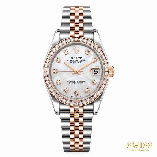 Rolex Datejust 31 Everose Rolesor Diamond Bezel Mother-of-Pearl Dial