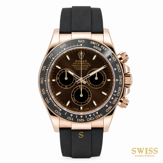 Rolex Cosmograph Daytona Everose Gold Oysterflex Chocolate Dial