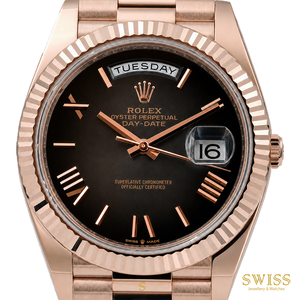 Rolex Day-Date 40 Everose Gold Black Dial