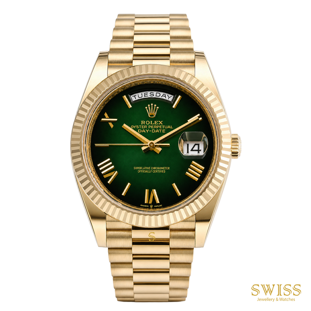 Rolex Day-Date 40 Yellow Gold Green Dial