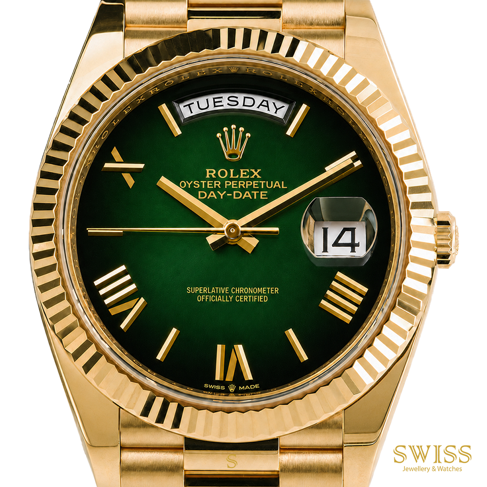 Rolex Day-Date 40 Yellow Gold Green Dial