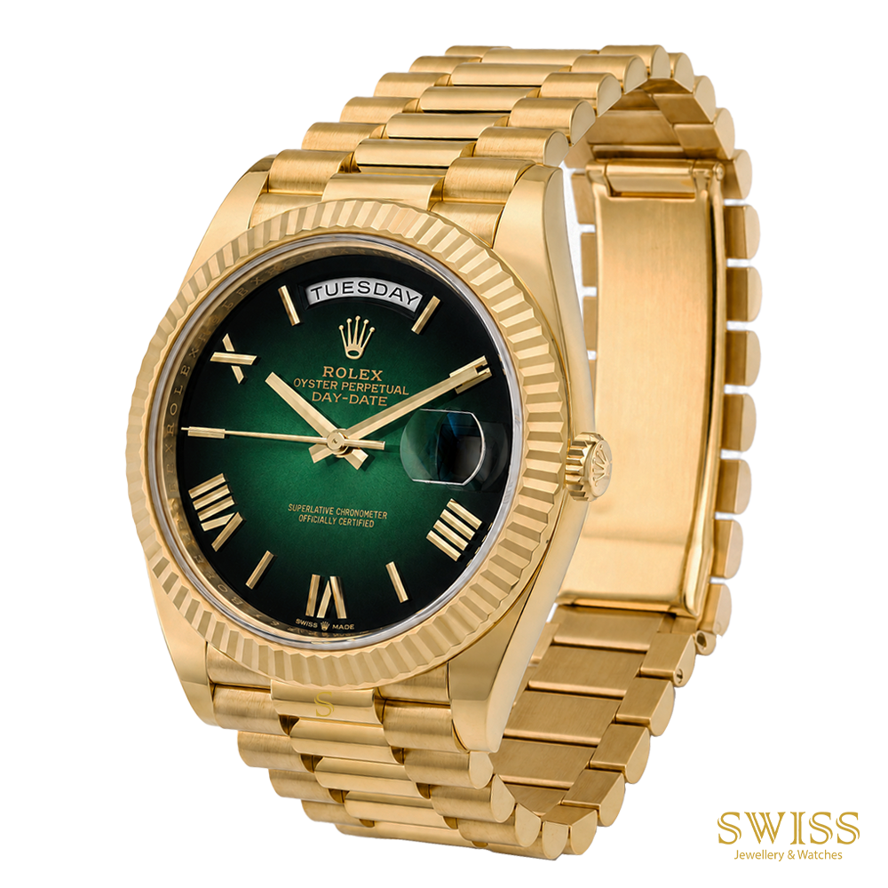 Rolex Day-Date 40 Yellow Gold Green Dial