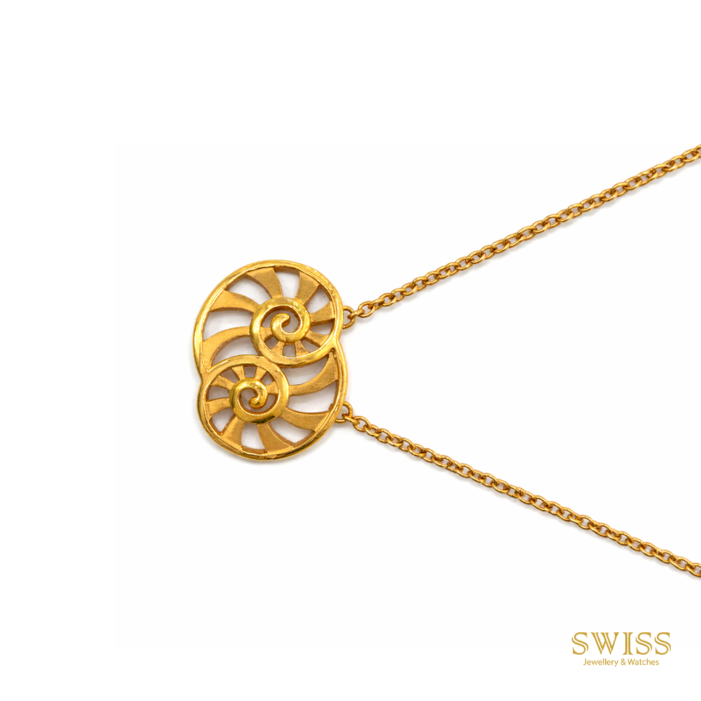 Carrera y Carrera Nautilus Spiral Gold Pendant Necklace
