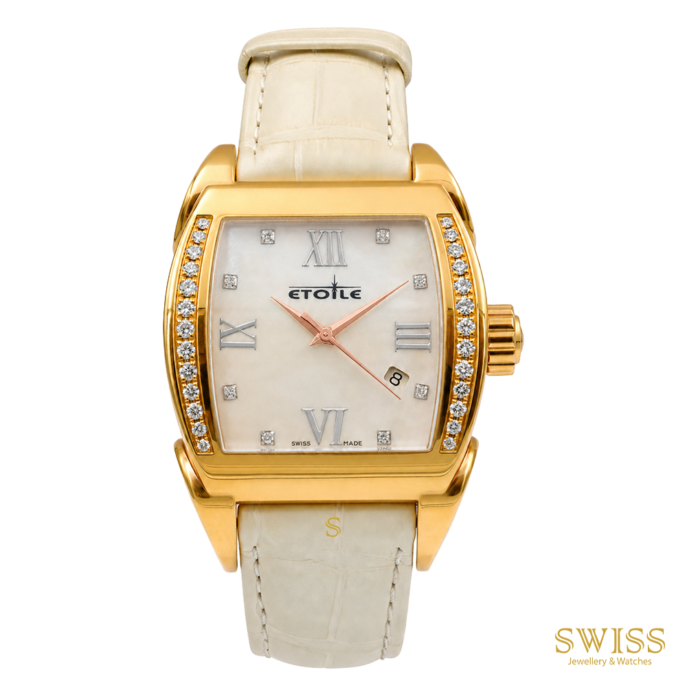 Etoile Tonneau Diamond Gold-Plated Quartz