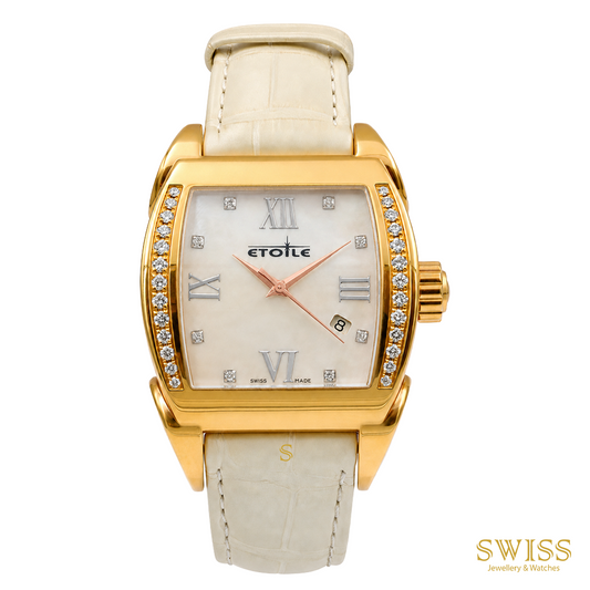 Etoile Tonneau Diamond Gold-Plated Quartz