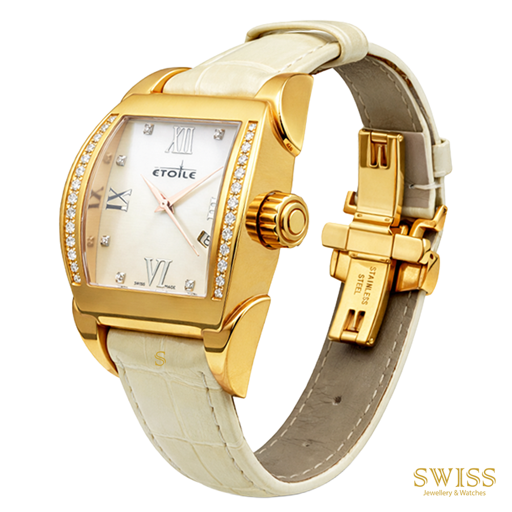Etoile Tonneau Diamond Gold-Plated Quartz