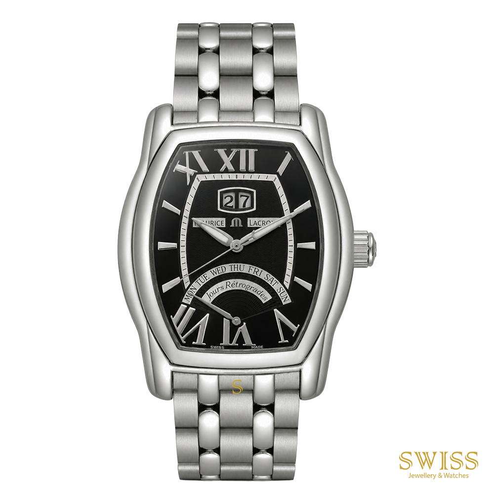 Maurice Lacroix Masterpiece Jours Rétrogrades Tonneau Black Dial
