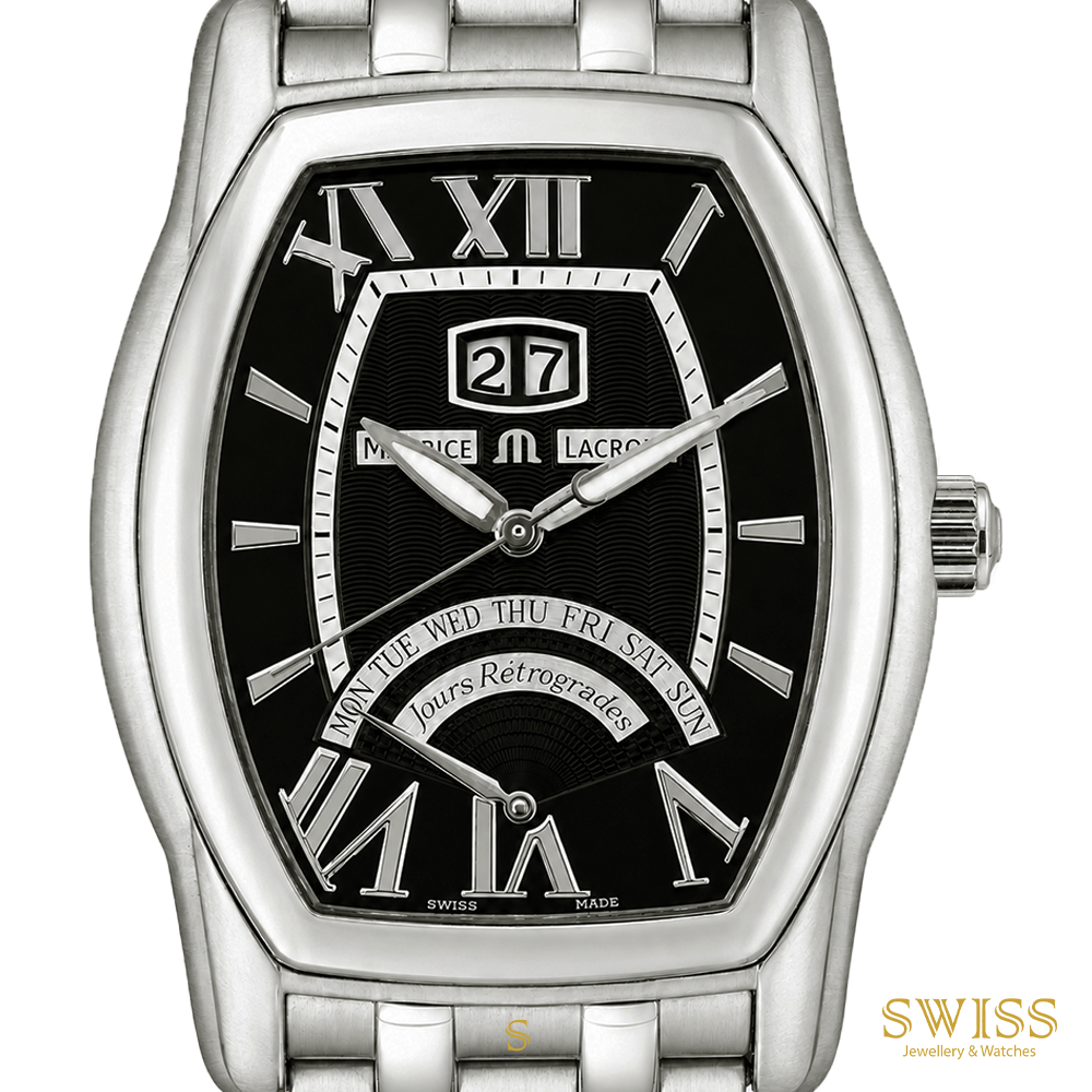 Maurice Lacroix Masterpiece Jours Rétrogrades Tonneau Black Dial
