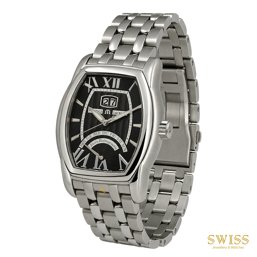 Maurice Lacroix Masterpiece Jours Rétrogrades Tonneau Black Dial