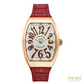 Franck Muller Vanguard Lady 18K Rose Gold Quartz Red Leather Watch