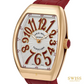 Franck Muller Vanguard Lady 18K Rose Gold Quartz Red Leather Watch