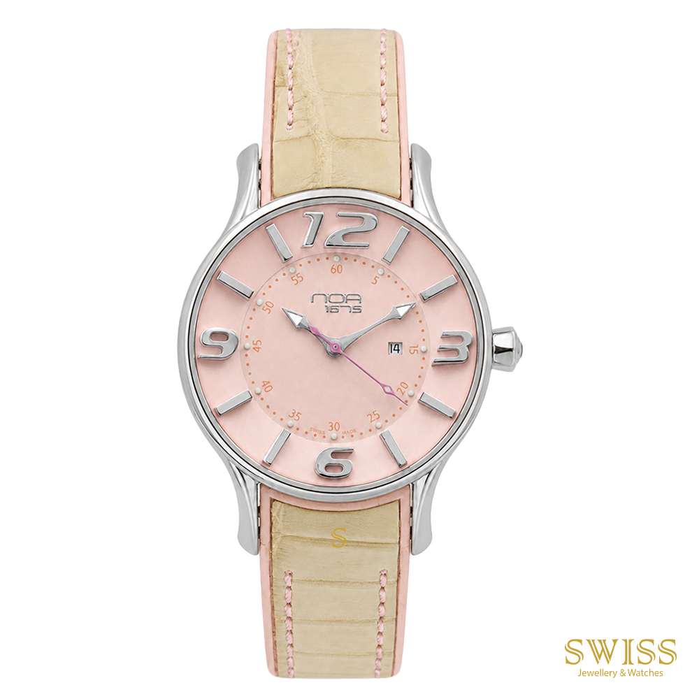N.O.A. 1675 Lady Pink Dial Stainless Steel