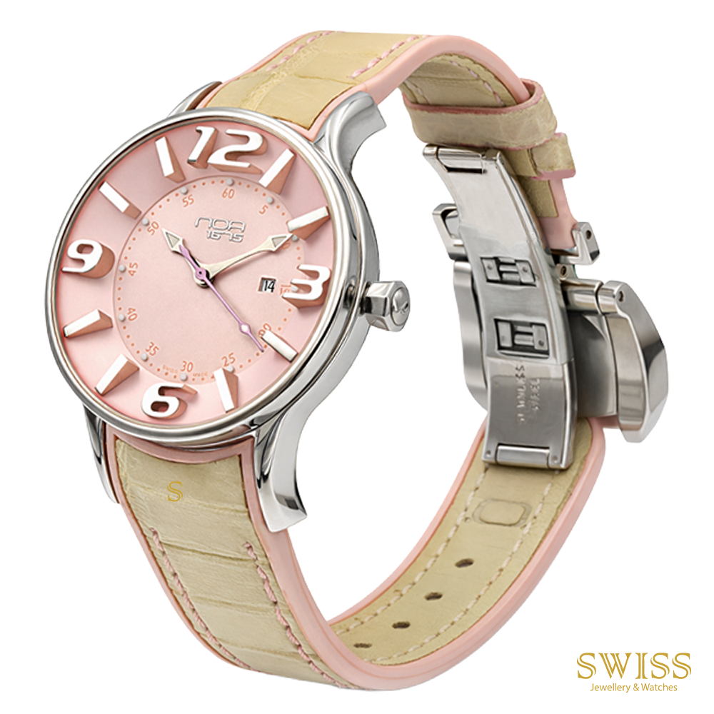 N.O.A. 1675 Lady Pink Dial Stainless Steel
