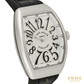 Franck Muller Vanguard Lady Quartz Stainless Steel Black Leather Watch